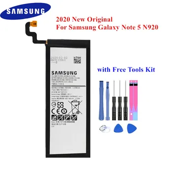  2020 Jaunu Oriģinālo Akumulatoru Samsung Galaxy Note 5 SM-N920 N920F N920T N920A N920I N920G N9200 EB-BN920ABE Labākās Kvalitātes Akku