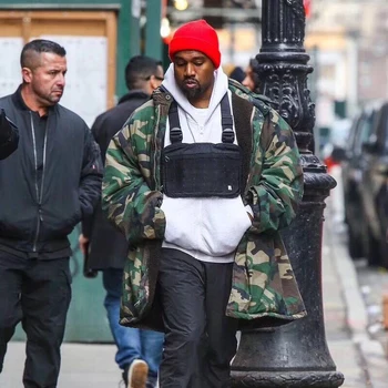  Sieviete Taktiskās Vestes Somiņu Soma Streetwear Funkciju Hip Hop Soma Daudzfunkciju Unisex Krūtīm Spilvenu Instrumenti Krūtīm Karājas Pack Kanye West
