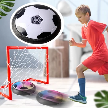  Peldošās LED Futbola Rotaļlietas Gaisa Spēku Futbola Disku Svārstības Futbola Spēli Gaismas Rotaļu Mirgojošu Bumbu Rotaļlietas ar Futbola mērķiem