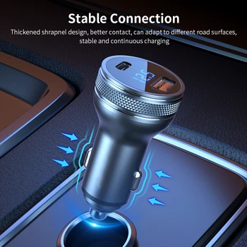  36W Mini USB Auto Lādētājs Ātri PD Maksas 3.0 Ātrās Uzlādes Lādētājs iPhone Xiaomi Auto C Tipa QC PD 3.0 Mobilo Telefonu Lādētājs